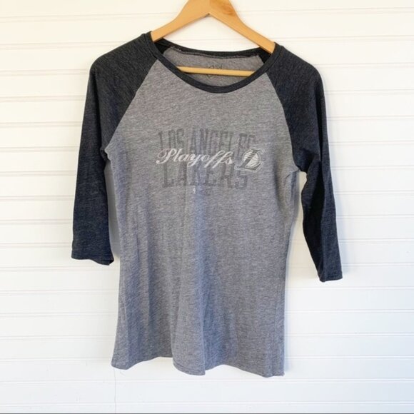gfs coed Tops - Gfs Coed Los Ángeles Lakers Playoffs Raglan Shirt Size Large